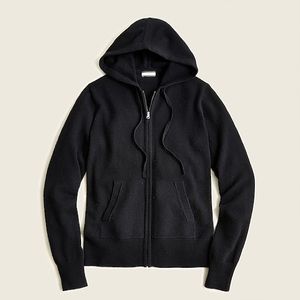 J.Crew black cashmere zip up hoodie